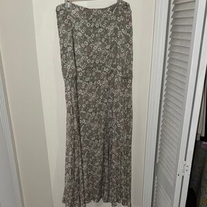 Floral Green Maxi Skirt